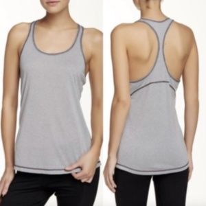 Zella Gray Striped Racerback Tank Top XS A214